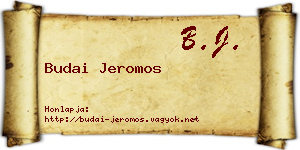 Budai Jeromos névjegykártya